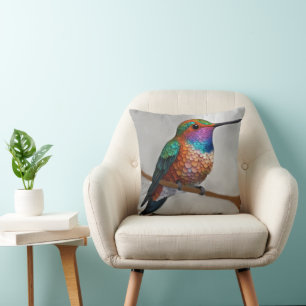 Coussin Peinture vibrante de colibri d'Allen