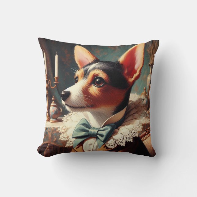 Coussin Peinture vintage Toy Fox Terrier (Recto)