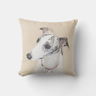 Coussin Peinture Whippet - Jolie art original chien