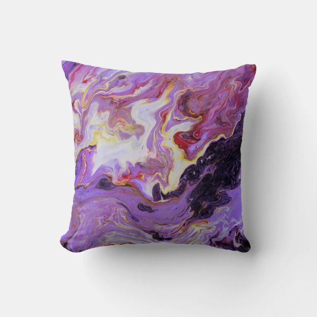 Coussin Peintures acryliques couleur tonique, abstrait. (Recto)
