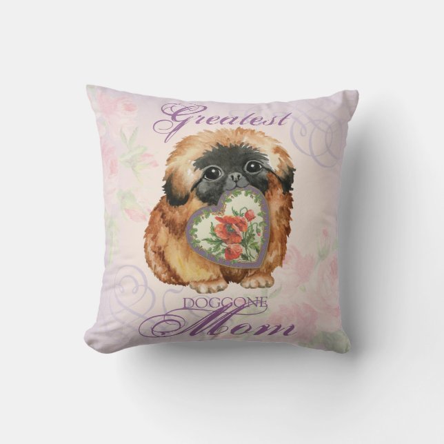 Coussin Pekingese Heart Maman (Recto)