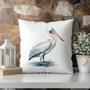Coussin Pélican aquarelle pastel État de Louisiane
