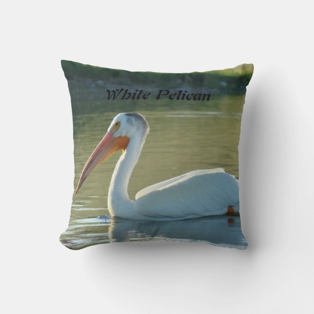 Coussin Pélican blanc B4 (Recto)