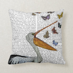 Coussin Pélican et papillons