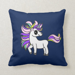 Coussin peloton de licorne, poney coloré