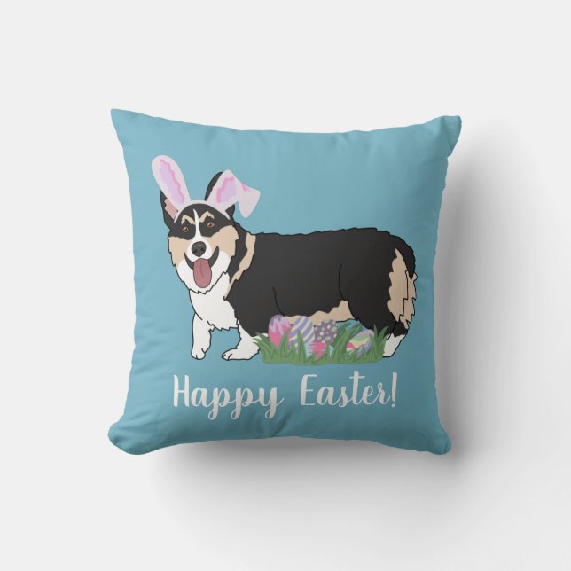 Coussin Pembroke Welsh Corgi Pâques (Recto)