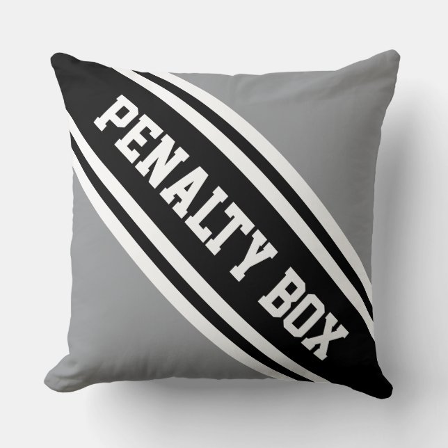Coussin PENALTY BOX Fun Athletic Black White Gray  Stripes (Recto)