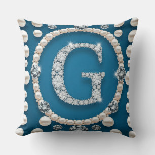 Coussin Pendentif Lettre G en Or Embellie de Perles