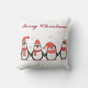 Coussin Penguin de Noël   Décor Festif