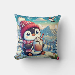 Coussin Penguin douillet hiver