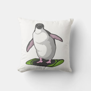 Coussin Penguin en Snowboardeur avec Snowboard