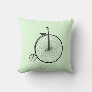Coussin Pénny-Farthing bicyclette ancienne à grande roue s