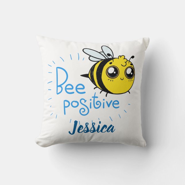 Coussin Penser Positive Abee Positive Mignonne Abee (Recto)