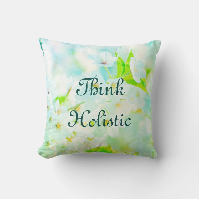 Coussin Pensez à la floraison du printemps holistique (Recto)