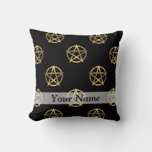 Coussin Pentagramme noir et or