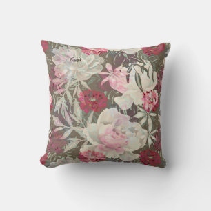 Coussin Peonies rose rose fleurs fleurs jardin fleurie bou
