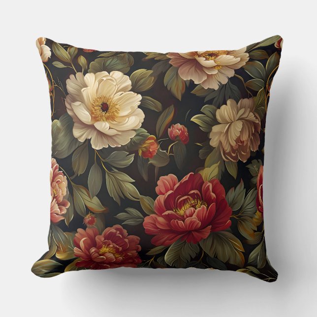 Coussin Peony Noel Botanique (Recto)