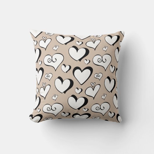 Coussin Pépinière Coeurs Beiges (Recto)