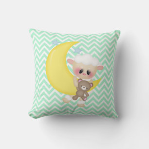 Coussin Pépinière d'agneau et de lune de croissant