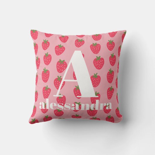 Coussin Pépinière de monogramme rose (Verso)