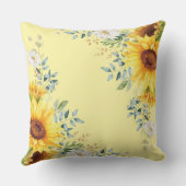 Coussin Pépinière de petite fille de Sunflower d'aquarelle (Verso)