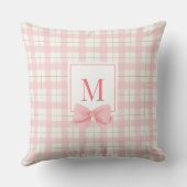 Coussin Pépinière monogramme classique rose (Verso)