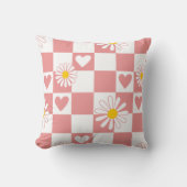 Coussin Pépinière rose À damiers (Recto)