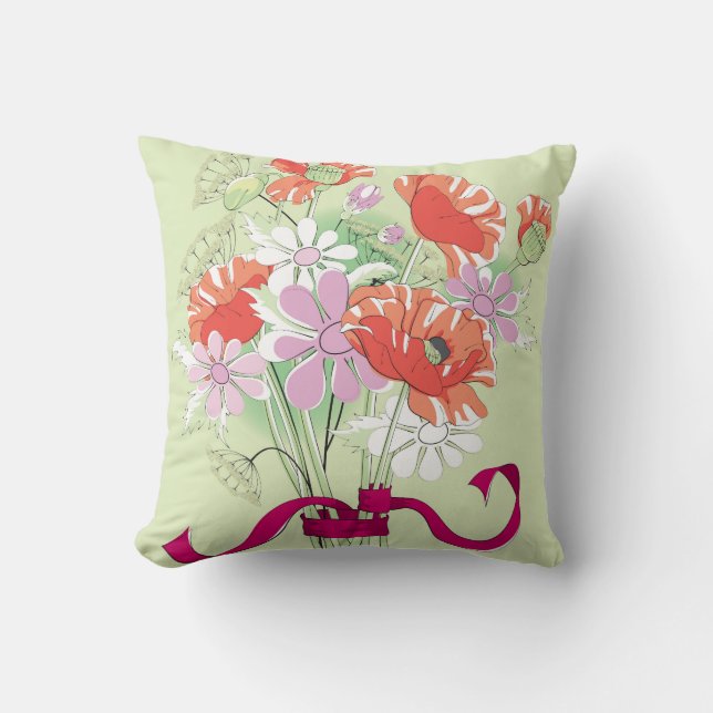 Coussin Pépites à ruban : Daisy Bouquet. (Recto)