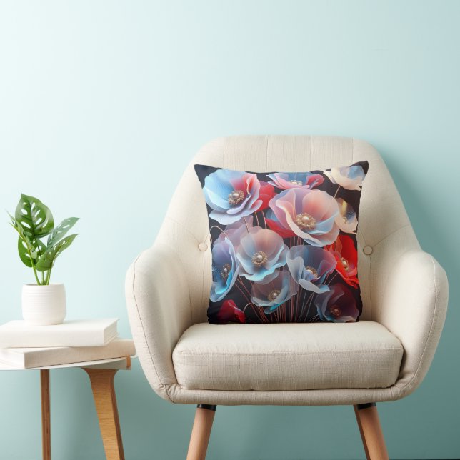 Coussin Pépites Translucides Sur Noir (Chaise)