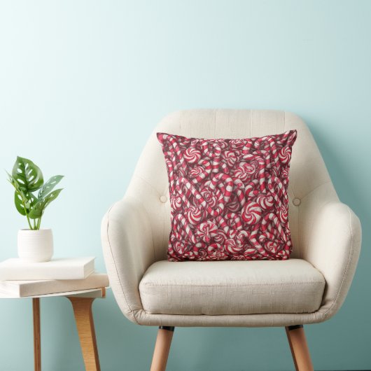 Coussin Peppermint Dreams Pattern | Retro Candy Cane  (Chaise)
