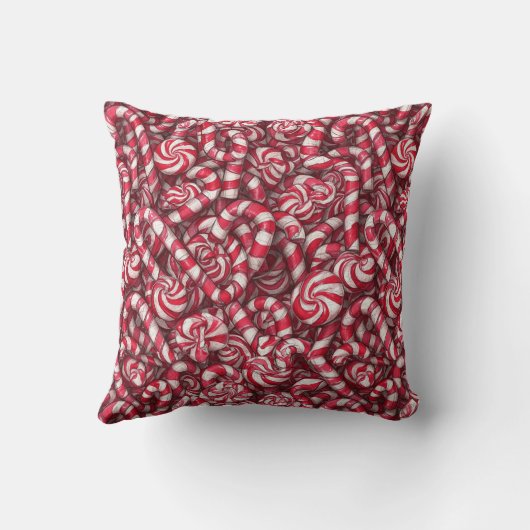 Coussin Peppermint Dreams Pattern | Retro Candy Cane  (Verso)