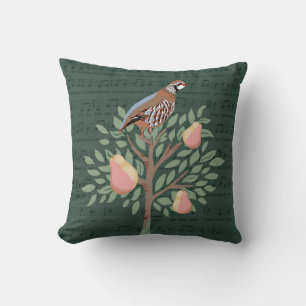 Coussin Perdrix dans un arbre fruitier Noël Carole sur ver