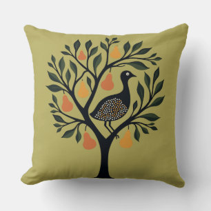 Coussin Perdrix et branches chargées de poires