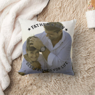 Coussin Père & Fils Photo personnalisée Meilleure Fête des