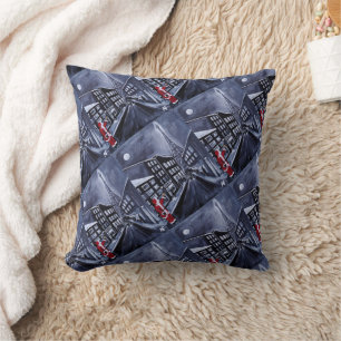 Coussin Père Noël à Paris Peinture par Alfred Fox