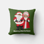 Coussin Père Noël afro-américain Mme Claus Noël (Recto)