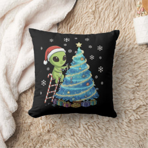 Coussin Père Noël Alien Mignon et Drôle Décorant Noël dans
