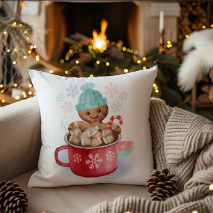 Coussin Père Noël au chocolat chaud au cookie au gingembre