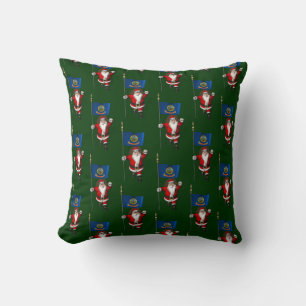 Coussin Père Noël Avec Drapeau De L'Idaho