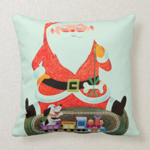 Coussin Père Noël avec le train