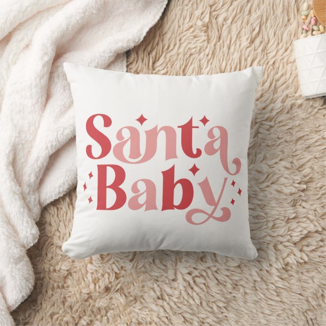 Coussin Père Noël Baby - Typographie de Noël rétro (Couverture)