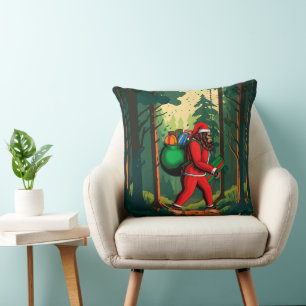 Coussin Père Noël Bigfoot Sac de Cadeaux