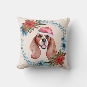 Coussin Père Noël Casquette Beagle