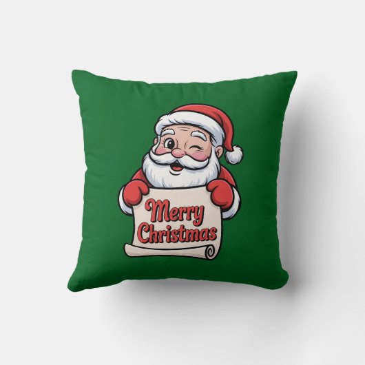 Coussin Père Noël Clin d'Œil 🎅 "Merry Christmas" (Verso)