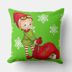 Coussin Père Noël Elfe de Noël Jeter l'oreiller