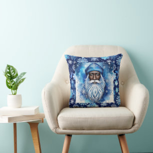 Coussin Père Noël en bleu