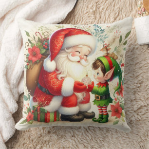 Coussin Père Noël et Elfe 1