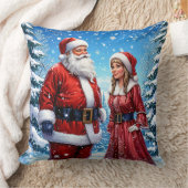 Coussin Père Noël et Mme Claus festifs (Couverture)