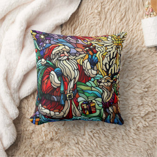 Coussin Père Noël et Reindeerts en Verre de Majestic