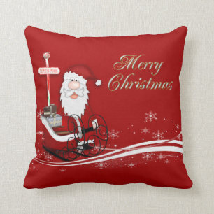 Coussin Père Noël et son Sleigh Christmas